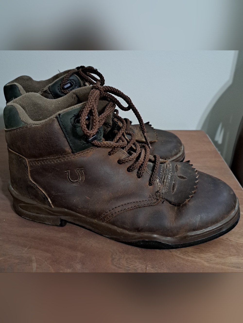 Roper Horseshoes Lace-up Brown Ankle Boots 8